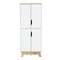 Tuhome Pamplona Double Kitchen Pantry, Double Door, Four Legs, Four Shelves, Light Oak/White ADB7160 - alternate 4